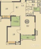 中海锦城3室2厅1卫89.5㎡户型图