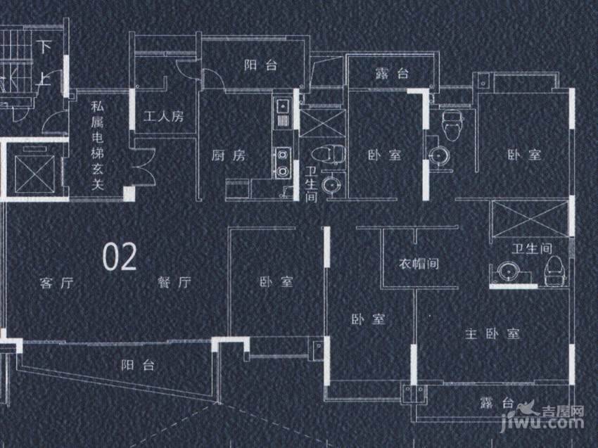 凯德瀚城5室2厅3卫261㎡户型图