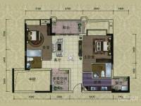 领地海纳公馆2室2厅2卫84.8㎡户型图