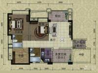 领地海纳公馆3室2厅2卫91㎡户型图
