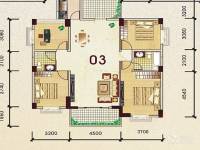 豪景新城3室2厅2卫125㎡户型图