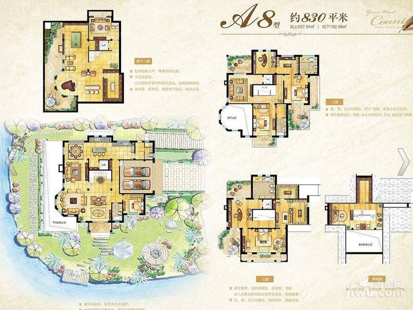 昆山英郡a8,独栋别墅,约830.00平米户型图_首付金额__830.