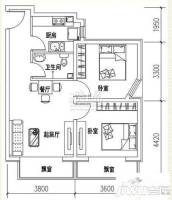 高教新城·学区嘉园2室1厅1卫65㎡户型图