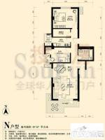 高教新城·学区嘉园2室2厅1卫87.6㎡户型图