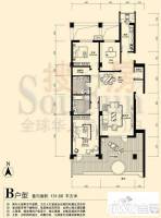 高教新城·学区嘉园3室2厅2卫131.7㎡户型图