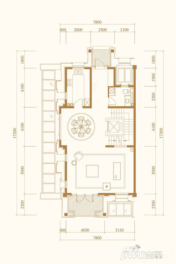 紫禁壹号院1室2厅1卫542㎡户型图