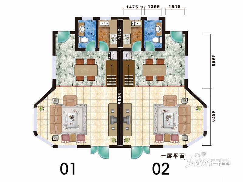 太师府别墅3室3厅3卫460㎡户型图