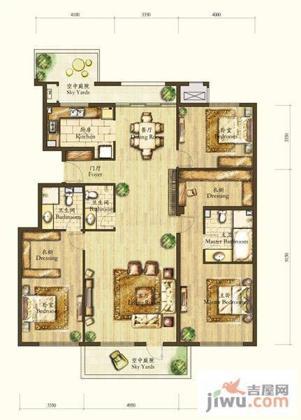 海棠公社普通住宅170㎡户型图