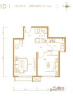 融科钧廷1室2厅1卫54㎡户型图