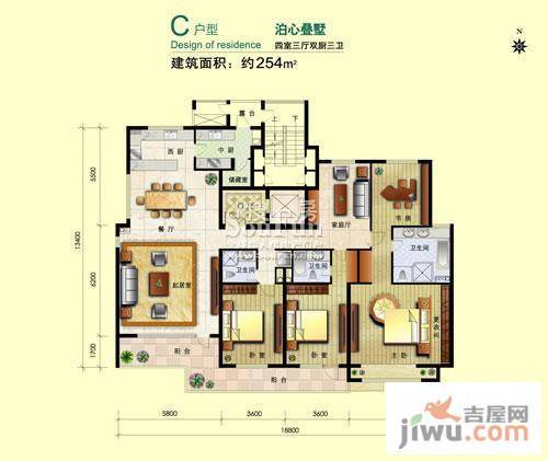 8哩岛4室3厅3卫254㎡户型图