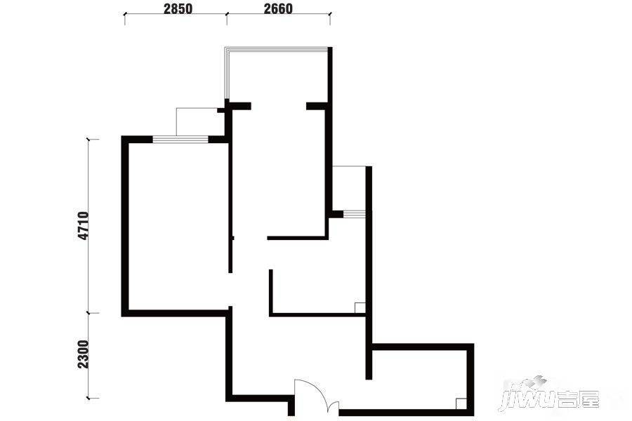 华龙美晟2室1厅1卫63.2㎡户型图