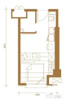 金地未未来1室1厅1卫27㎡户型图