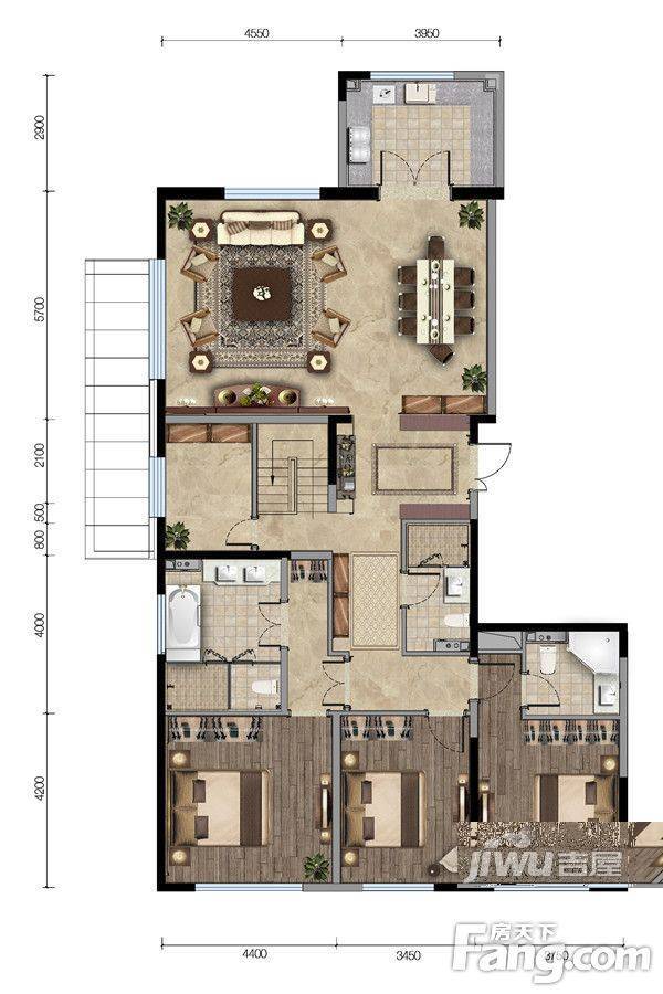 西宸原著4室3厅3卫420㎡户型图