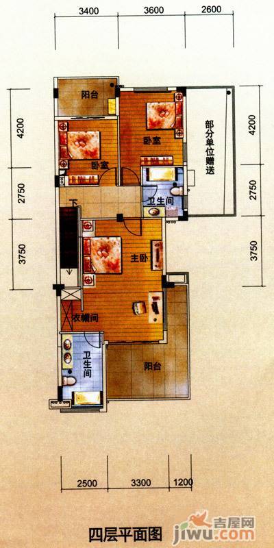 江南第一城4室2厅4卫229㎡户型图