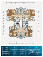 东成花园松湖兰岸3室2厅2卫129㎡户型图