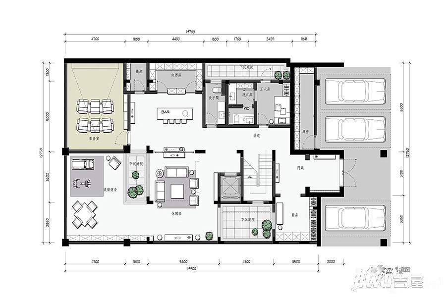 3号别墅普通住宅489㎡户型图