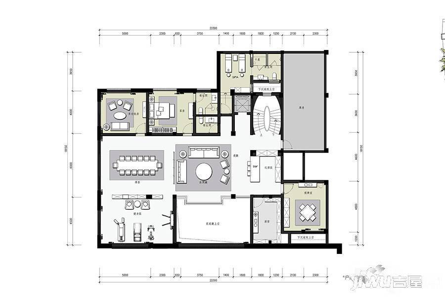 3号别墅普通住宅704㎡户型图