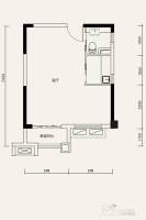 虎门碧桂园1室1厅1卫46㎡户型图