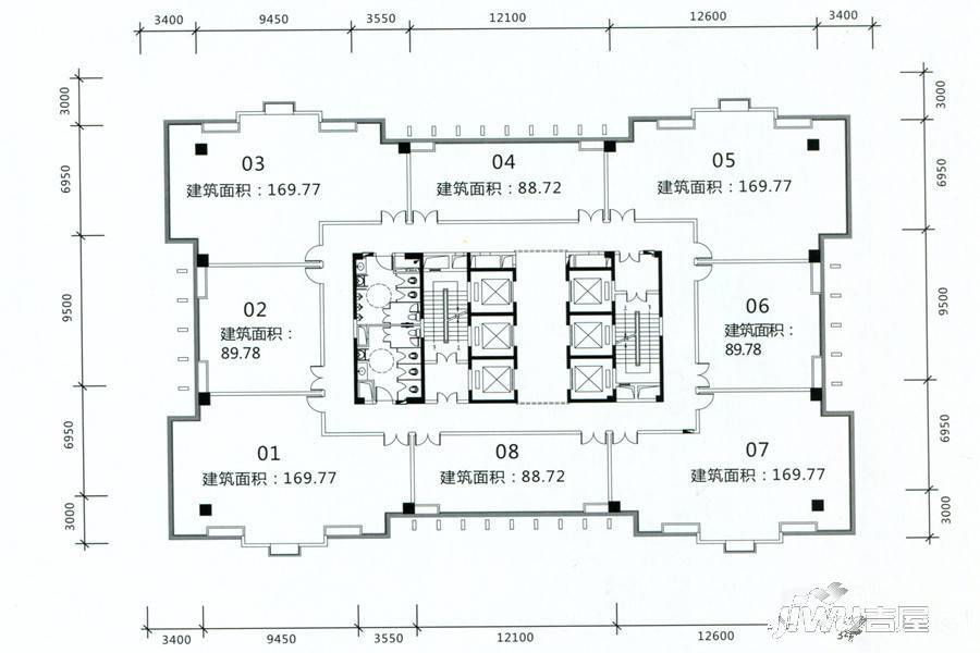 旺南世贸中心8室1厅1卫169㎡户型图