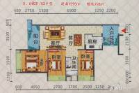 荟翠连城3室2厅2卫95㎡户型图