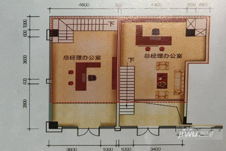 奥园城市天地2室1厅1卫50㎡户型图