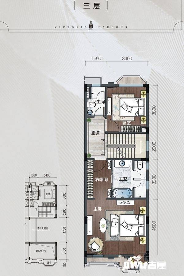 卓越维港璟颂4室2厅4卫168㎡户型图