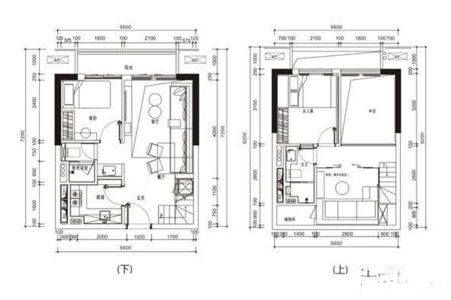 时代倾城3室2厅1卫49㎡户型图