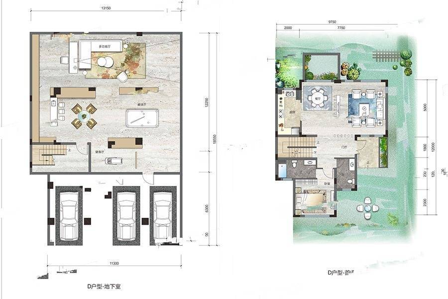 君荟庭3室2厅3卫190㎡户型图