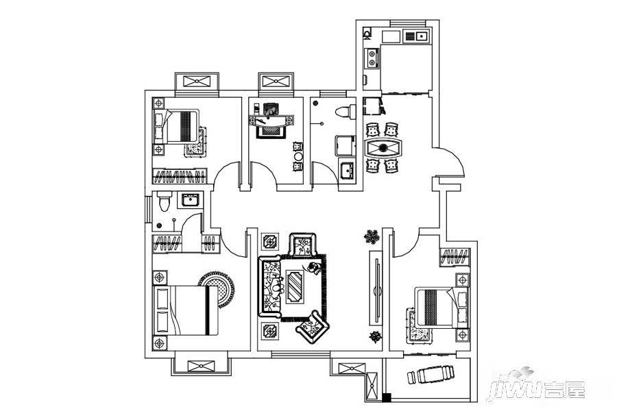 森林城4室2厅2卫户型图