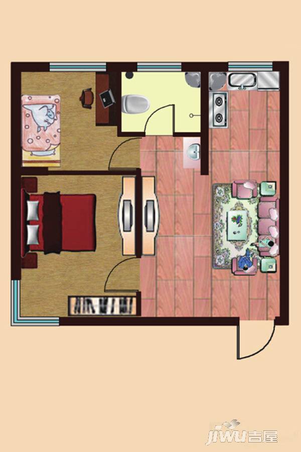 阳光国际新城2室1厅1卫61㎡户型图