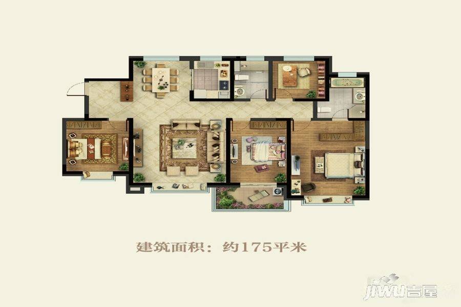 齐润花园4室2厅2卫175㎡户型图