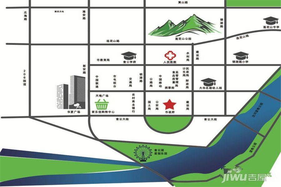 华夏广场位置交通图图片