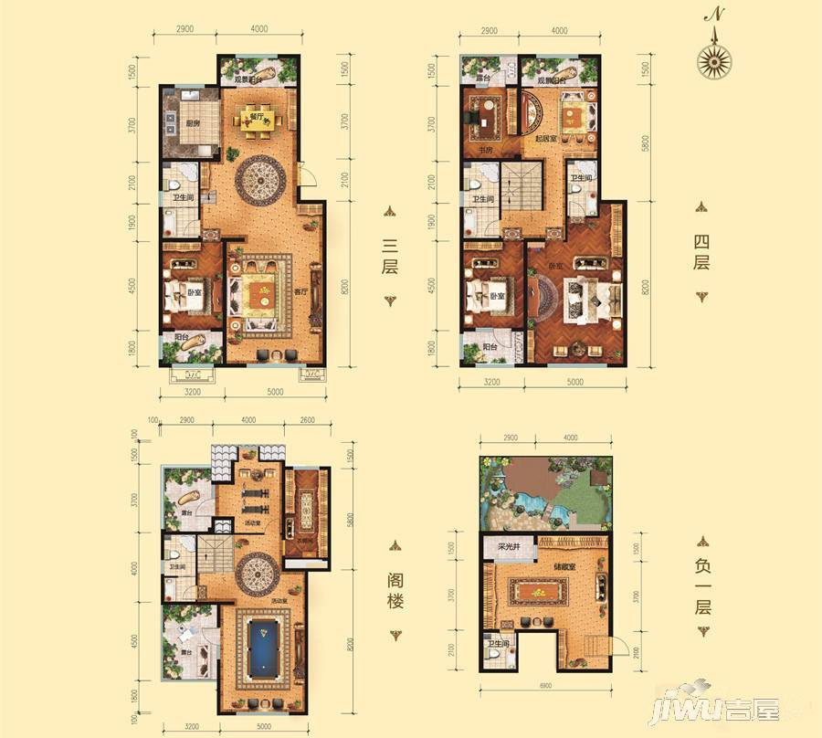 恒信伯爵庄园5室5厅5卫249.8㎡户型图