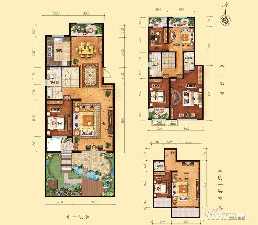 恒信伯爵庄园5室3厅4卫249.3㎡户型图