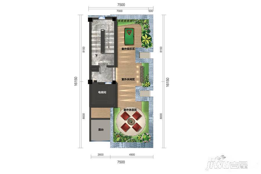 潍坊总部基地普通住宅370㎡户型图