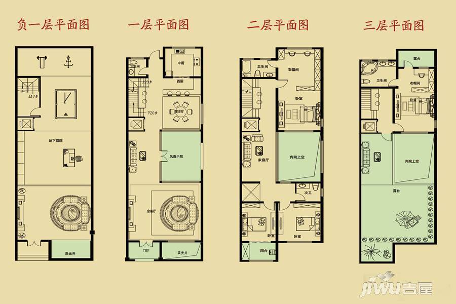 邦泰郡王府4室4厅4卫329㎡户型图