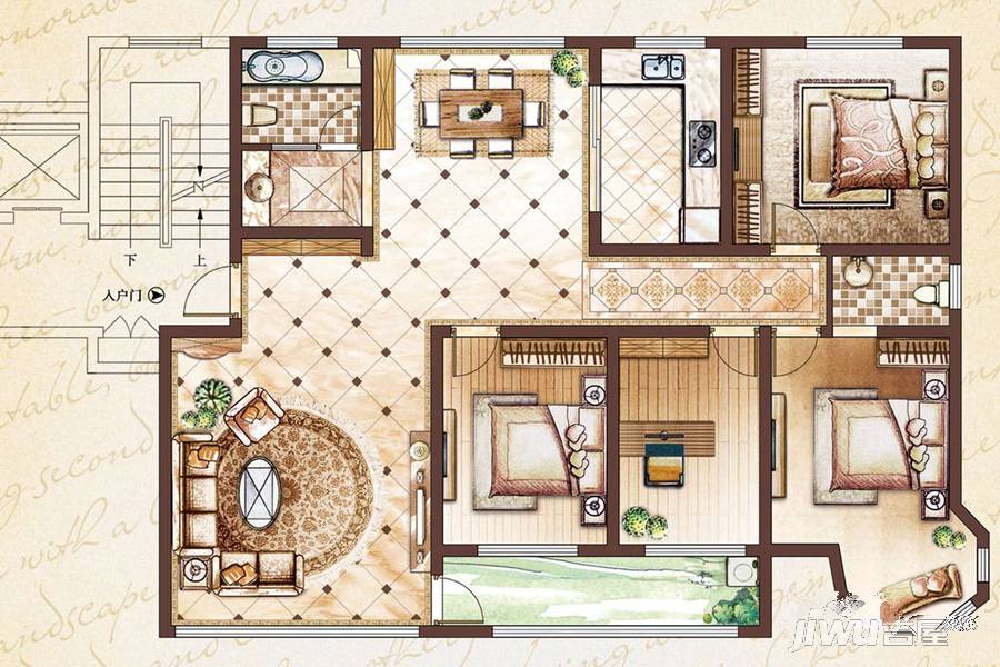 嘉汇花溪地4室2厅2卫175㎡户型图