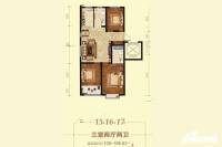 恒信阳光新城3室2厅2卫100㎡户型图