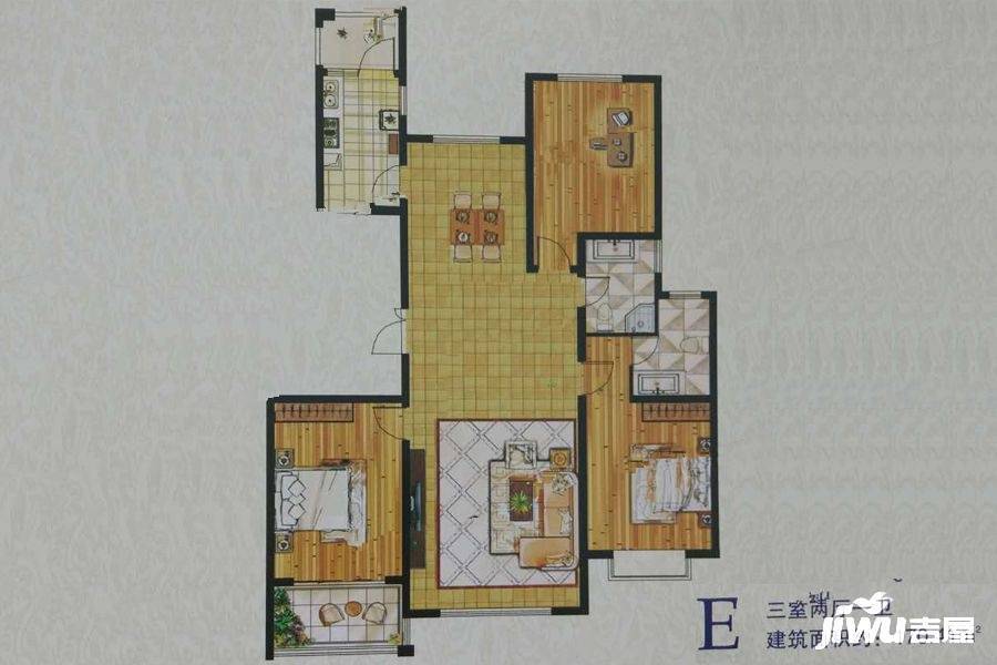 新城湖光山舍3室2厅2卫170.4㎡户型图