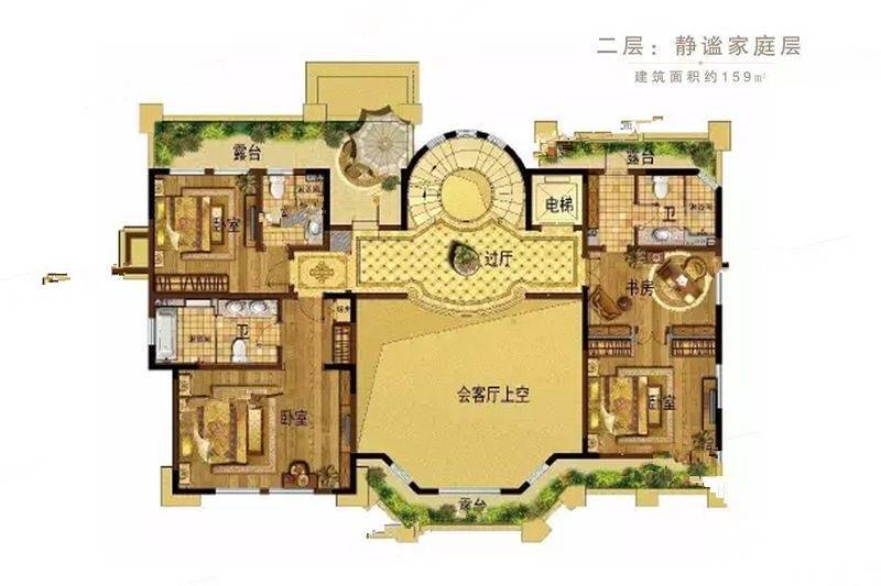 虞园5室5厅7卫772㎡户型图