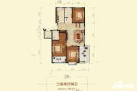 恒信阳光新城3室2厅2卫108.9㎡户型图