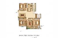 金都聚福园4室2厅2卫131.3㎡户型图