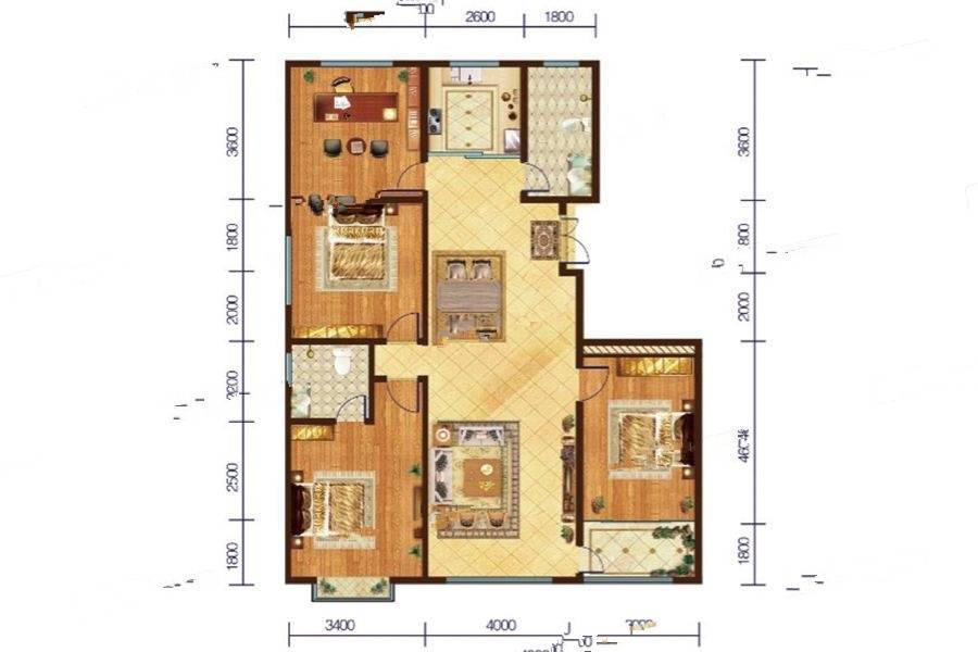 恒信巴塞小镇4室2厅2卫139.3㎡户型图