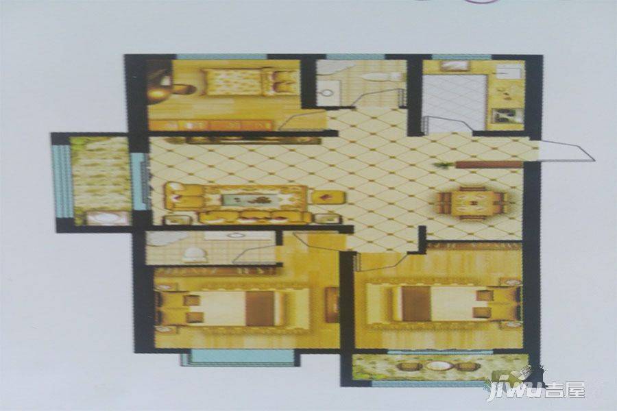 中达逸景广场3室2厅2卫136.4㎡户型图