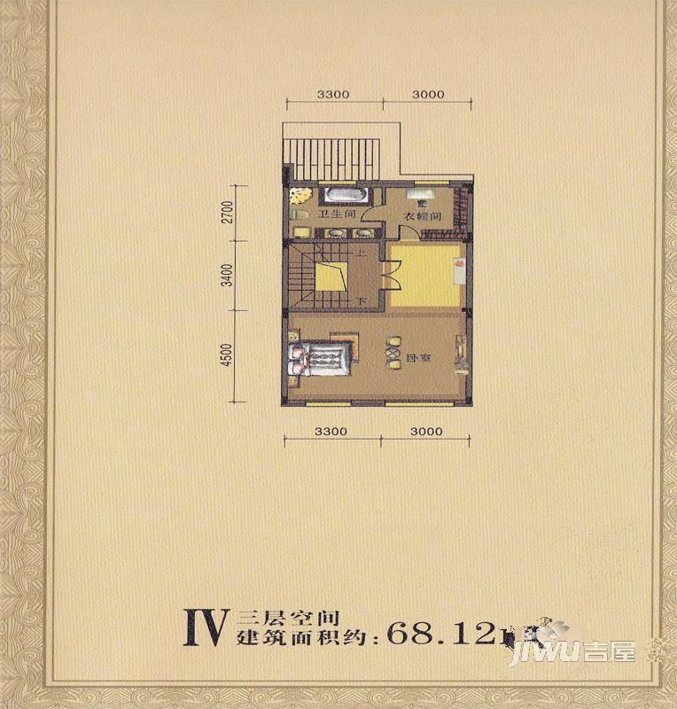 铂金水岸2室0厅1卫65㎡户型图