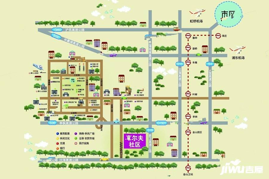 上海高尔夫社区位置交通图图片