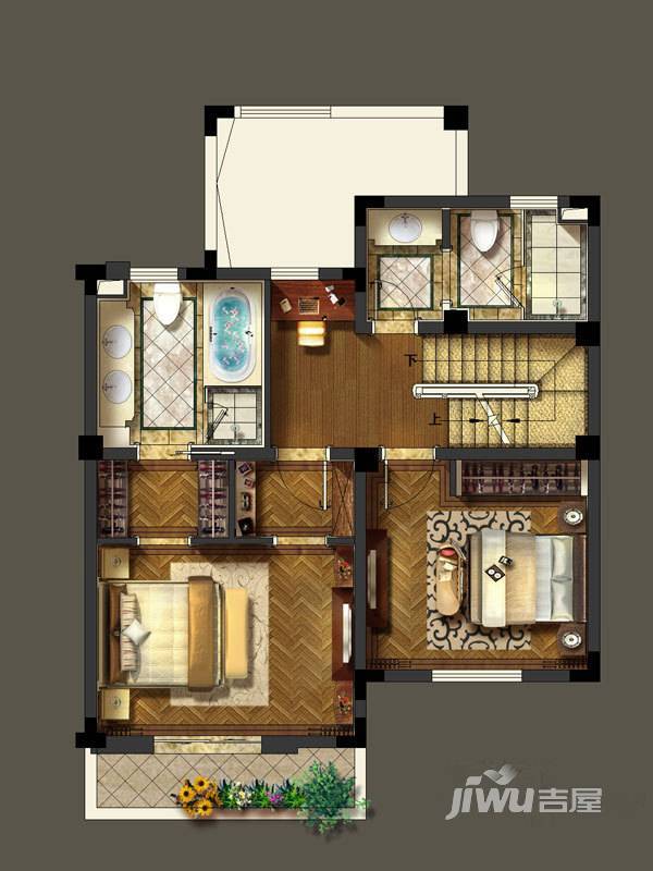 招商海德名门别墅普通住宅175㎡户型图