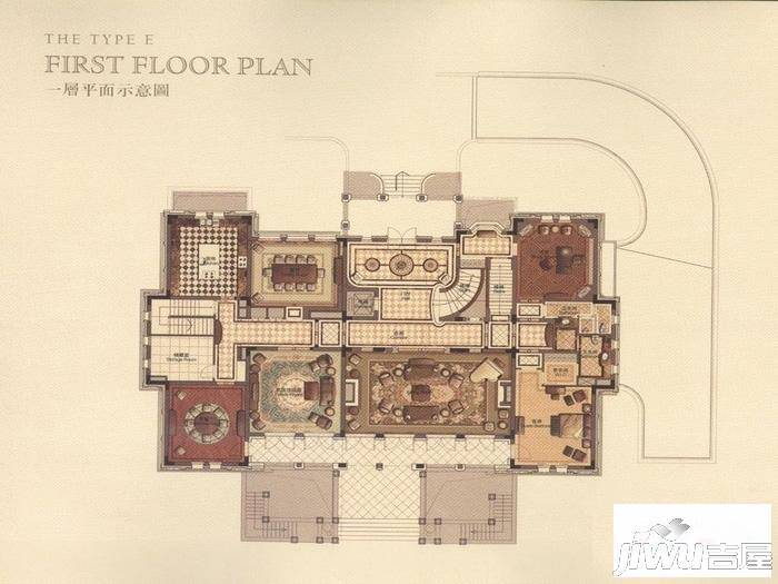 华洲君庭1室5厅2卫1300㎡户型图