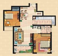 龙泽园六期领翔2室2厅1卫95.9㎡户型图