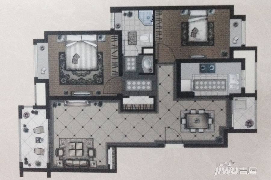 东林豪庭2室2厅0卫91㎡户型图